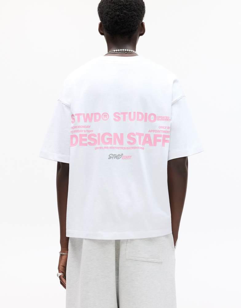 Pull&Bear Pull&Bear STWD studio t-shirt in white