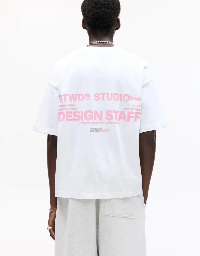 Pull&Bear Pull&Bear STWD studio t-shirt in white 2