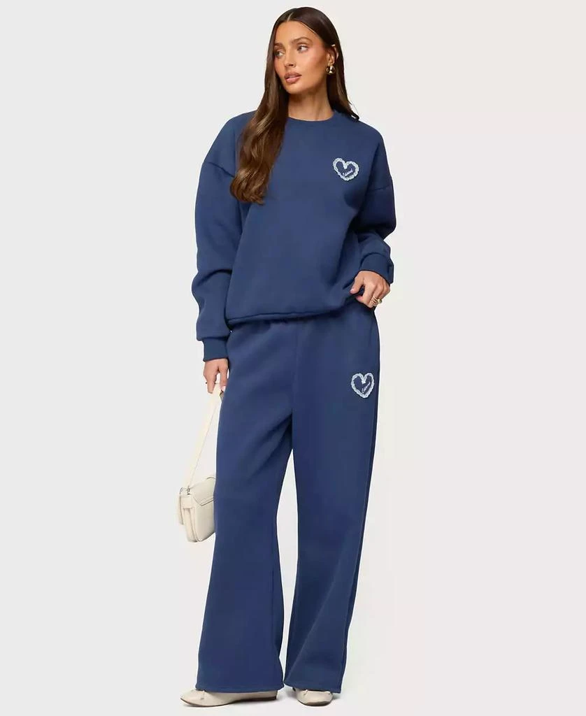 Edikted Women's Love Wide Leg Sweatpants 5