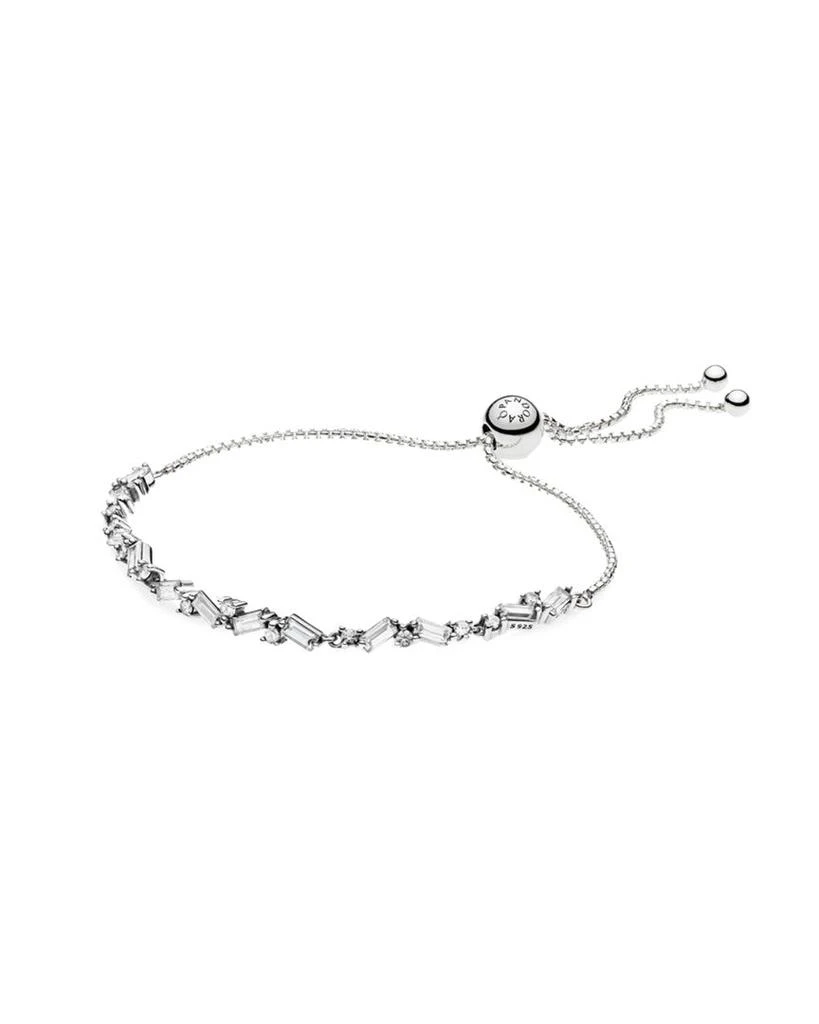 PANDORA PANDORA Silver Sparkling CZ Ice Cube Slider Tennis Bracelet 1