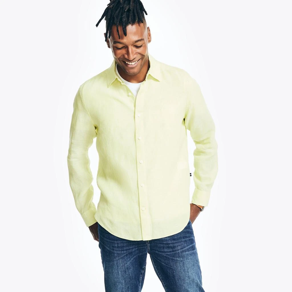 Nautica Nautica Mens Sustainably Crafted Linen Shirt