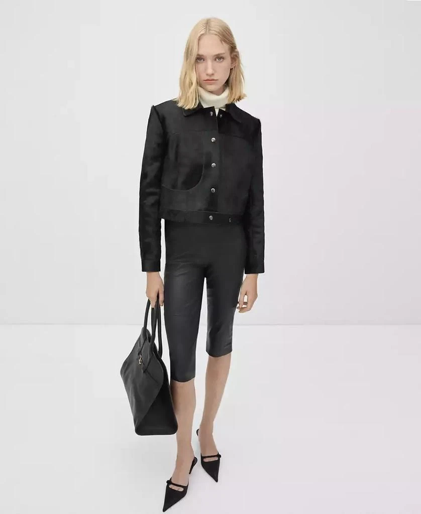 Mango Women's Fur-Effect Leather Jacket 2