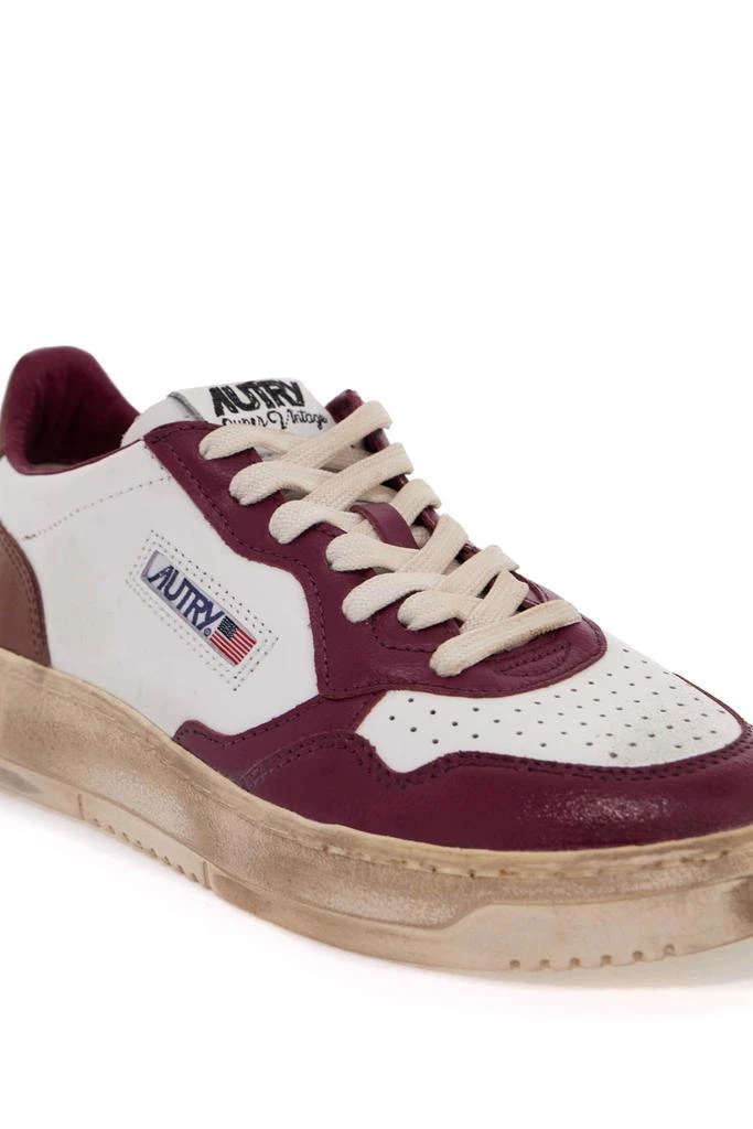 Autry Medalist Low Super Vintage Sneakers In White/purple Leather 4