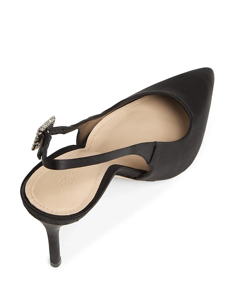 Saks Fifth Avenue 85MM Crystal-Buckle Satin Slingback Pumps 6