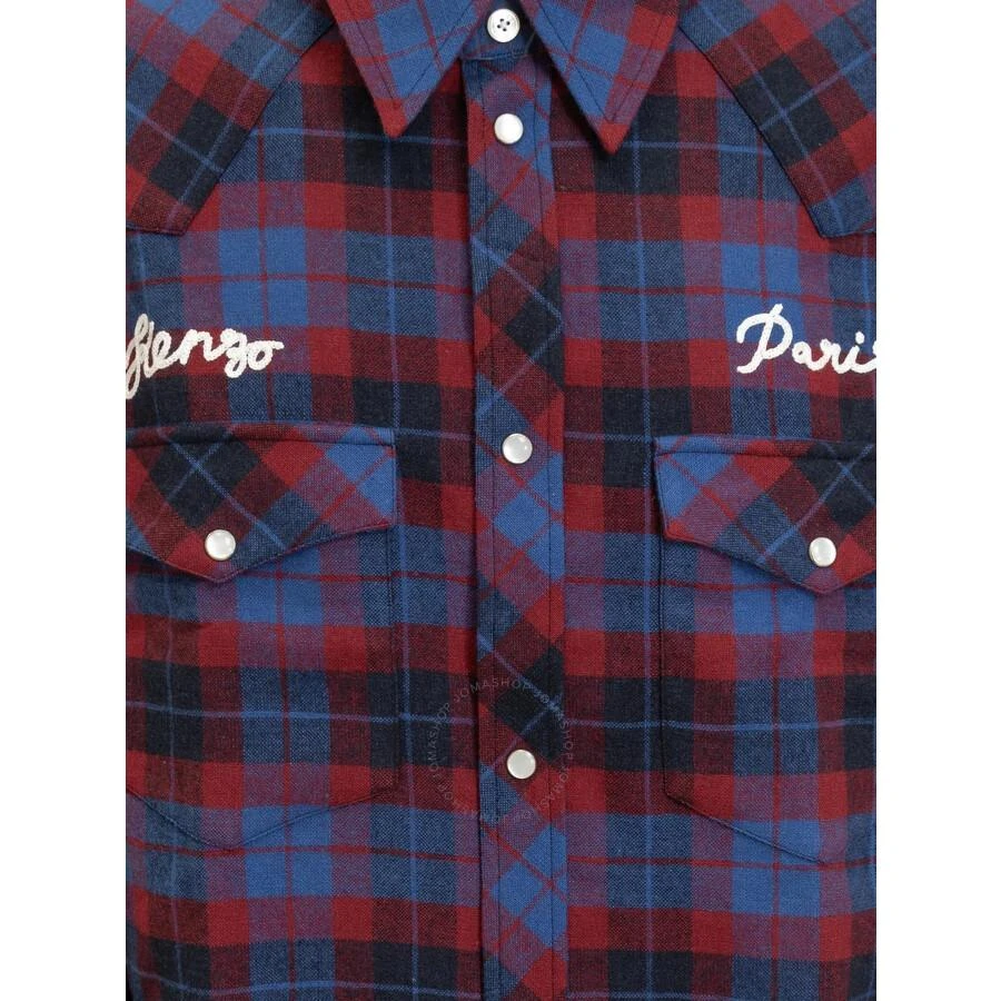 Kenzo Royal Blue Check Long Sleeve Shirt 3