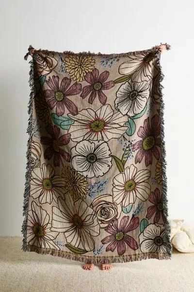 Calhoun & Co. Calhoun & Co. Pastel Garden Tapestry Throw Blanket 2