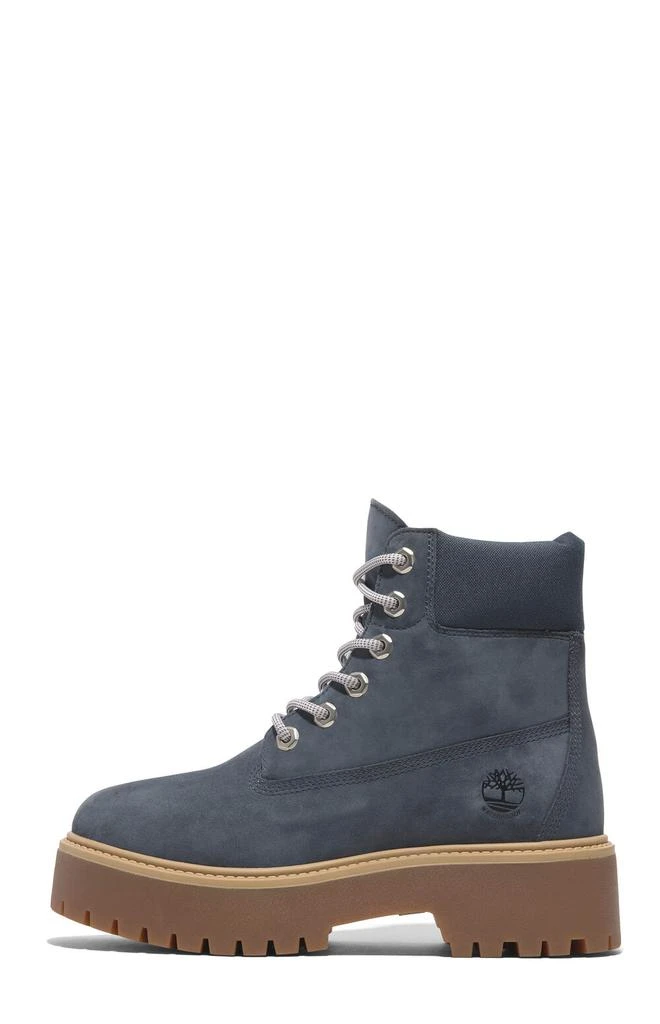 Timberland Women's Dark Blue Nubuck Stone Street 6inch Lace-Up Waterproof Boots 8