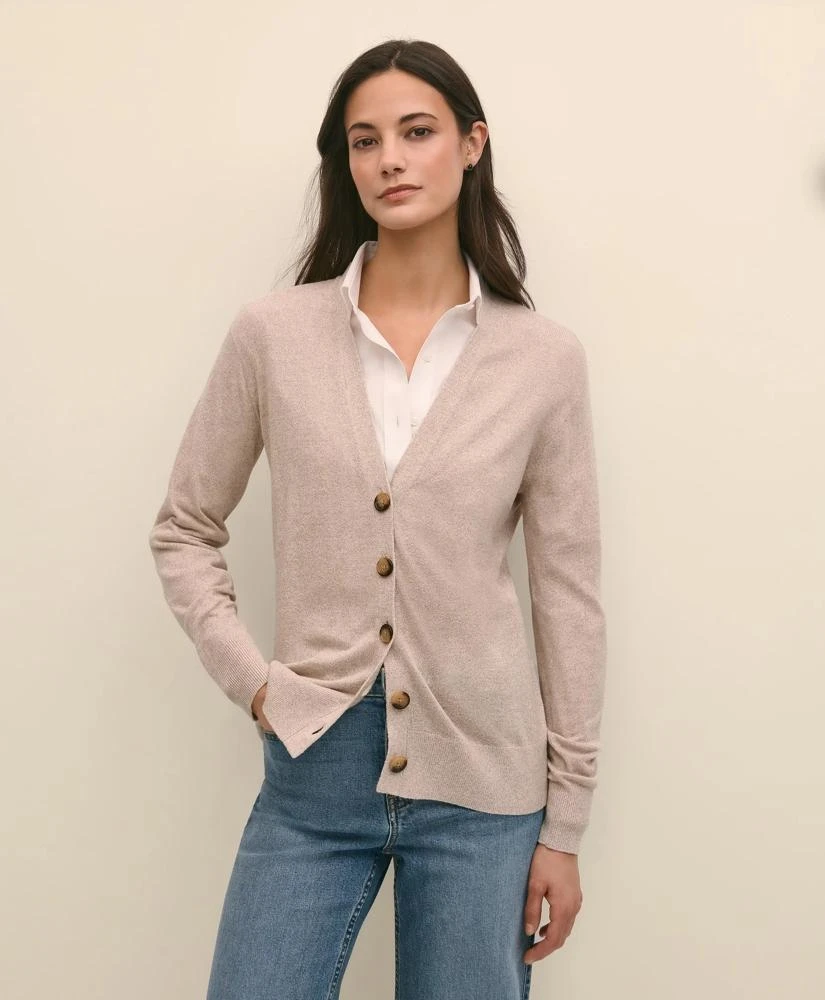 Brooks Brothers Silk Marled Knit Relaxed Cardigan