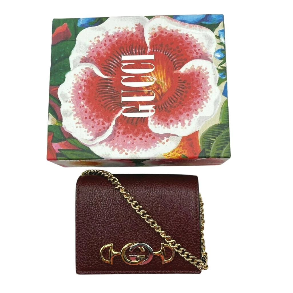 Gucci Zumi  Leather  Chain Bi-Fold Mini Wallet 2