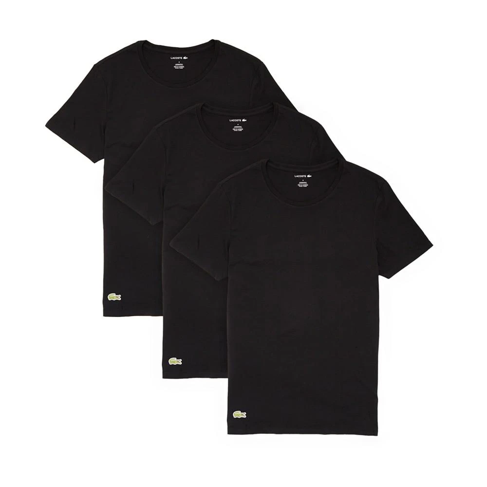 Lacoste Men's Essential Cotton Crew Neck Regular Fit Undershirt Set, 3-Piece