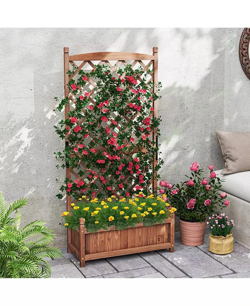 Gymax 2PCS 60

 Tall Raised Garden Bed w/ Diamond Lattice Trellis Drainage Holes Outdoor 5