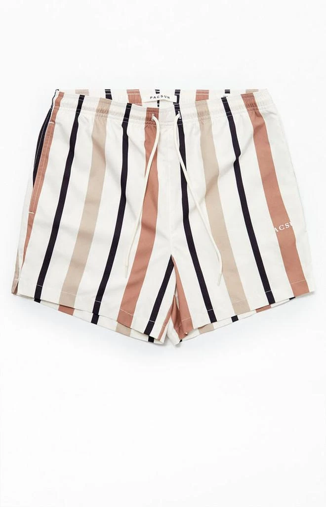 PacSun Stripe 4.5" Swim Trunks 1