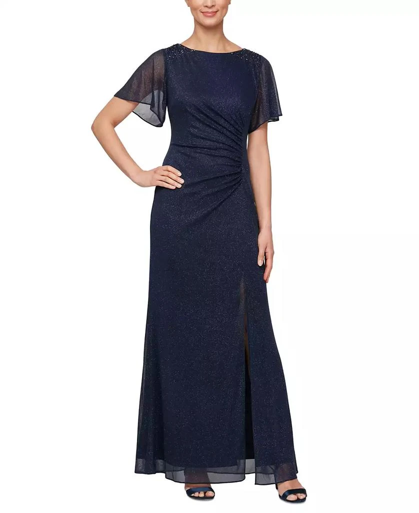 Women's Round-Neck Flutter-Sleeve Gown  On Sale Now with Up to 31% Off |  Discover Exclusive Deals & Savings at BeyondStyle  Authentic SL Fashions  dress|women's fashion|dresses with Limited-Time Discounts, Free Shipping,