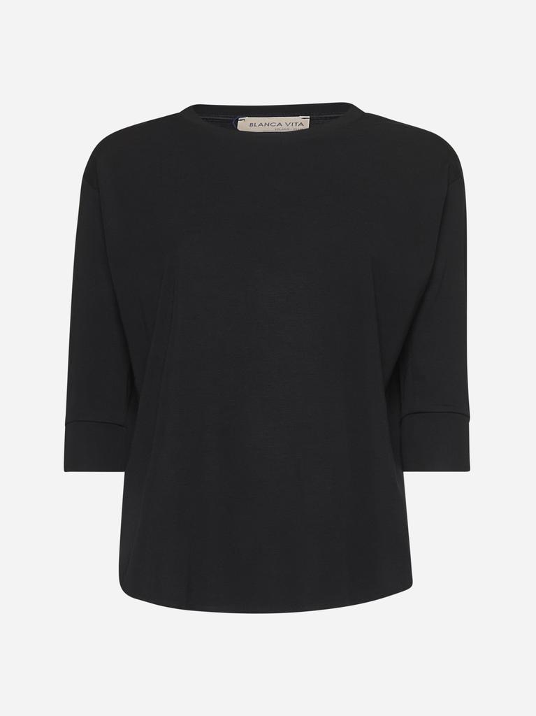 BLANCA VITA Black jersey Tandria T-shirt