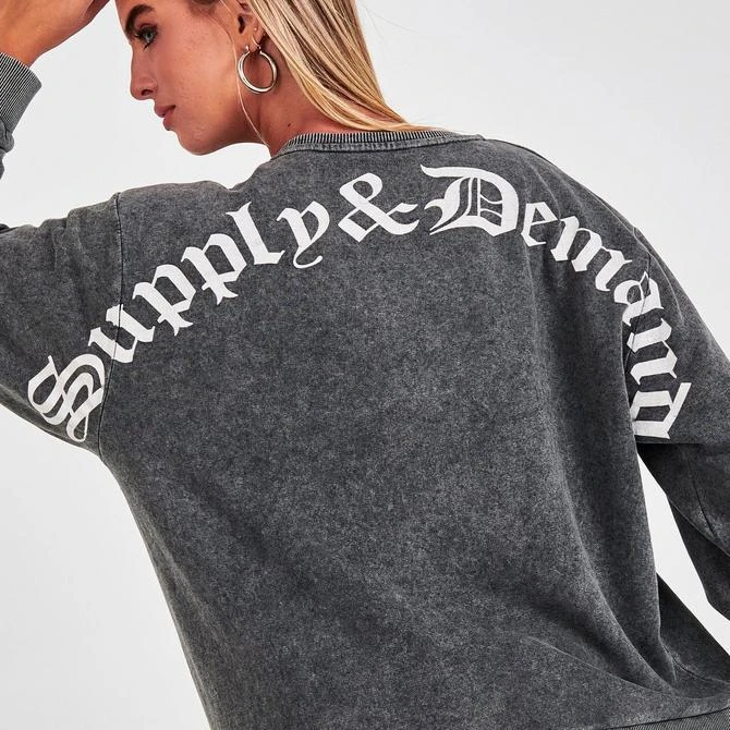 SUPPLY & DEMAND Women's Supply & Demand Gothic Washed Crewneck Sweatshirt 9