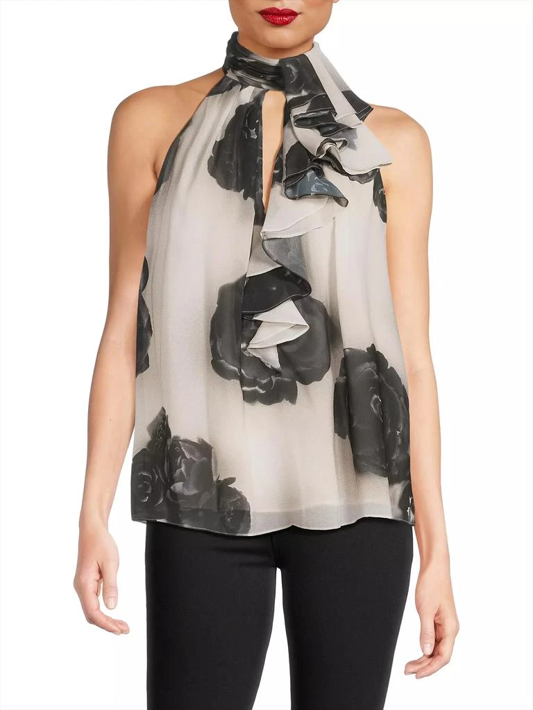 UNGARO Vika Floral Sleeveless Blouse 3