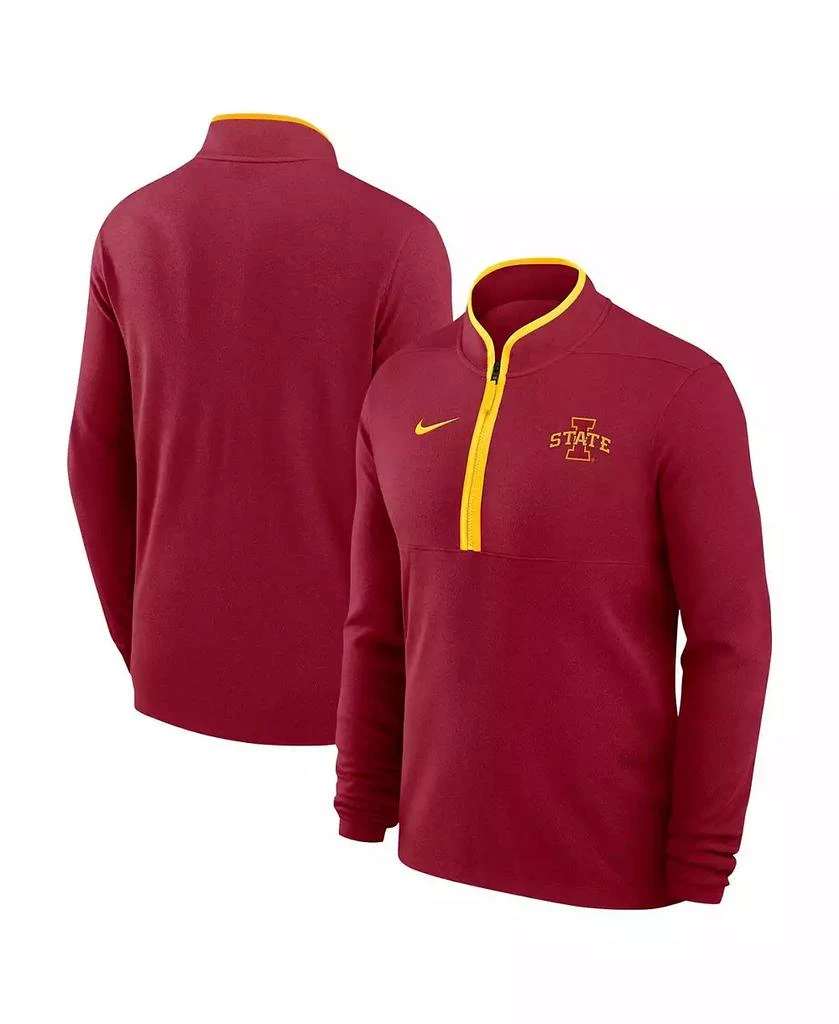 NIKE Men's Cardinal Iowa State Cyclones Coaches Courtside Basketball Victory Performance Quarter-Zip Top 1