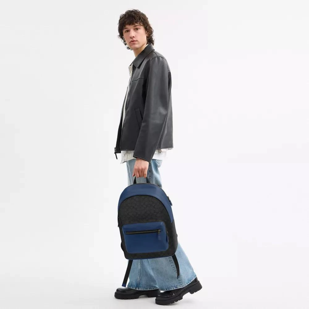 Coach West Backpack In Colorblock Signature Canvas 2