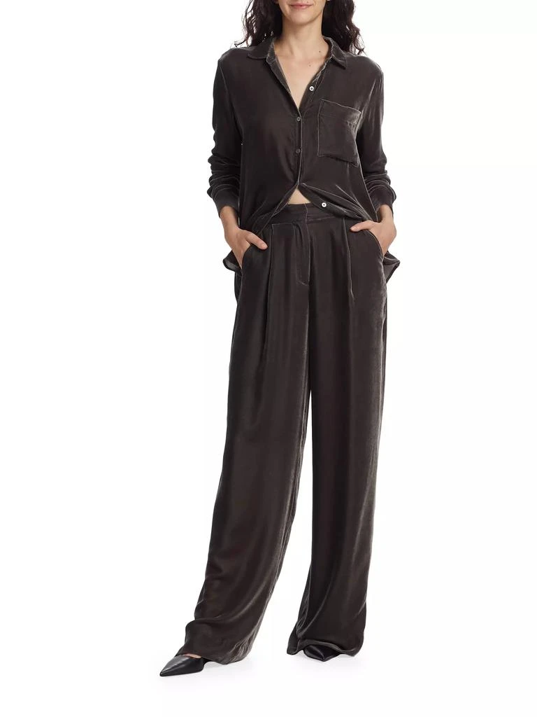 ATM Anthony Thomas Melillo Boyfriend Oversized Velvet Shirt 2