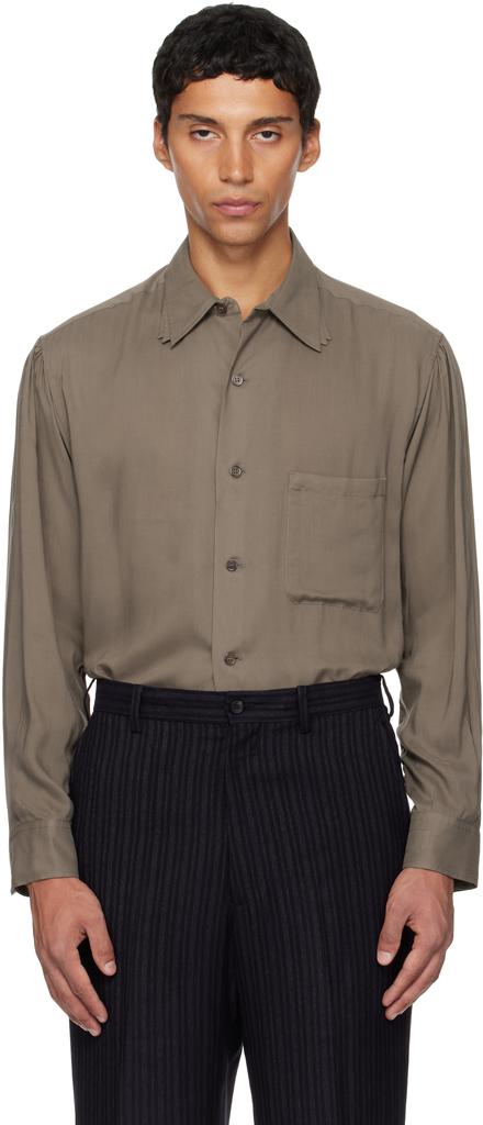 トップス Yohji Yamamoto UNBALANCED COLLAR BLOUSE Shop Yohji Yamamoto Unbalanced Design Collar Blouse on Sale at