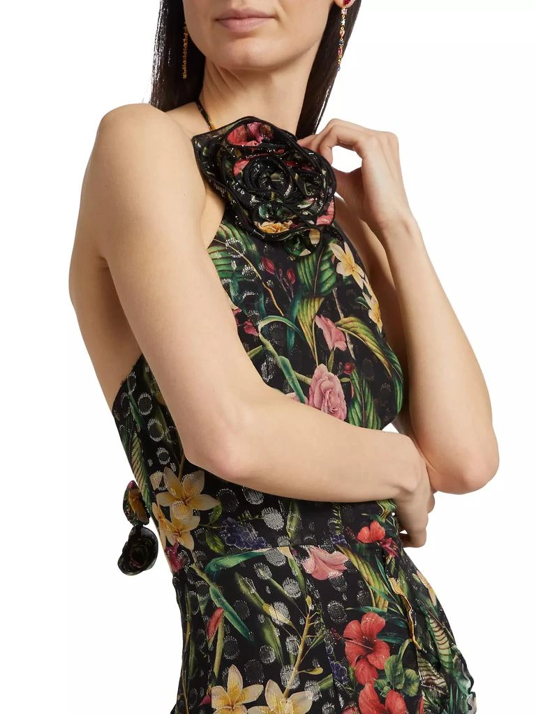 Ramy Brook Idella Floral Halter Gown 6