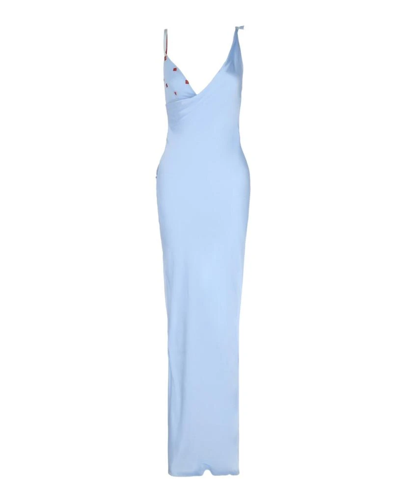 Givenchy Draped Mesh 4G Gown - Baby Blue - 34