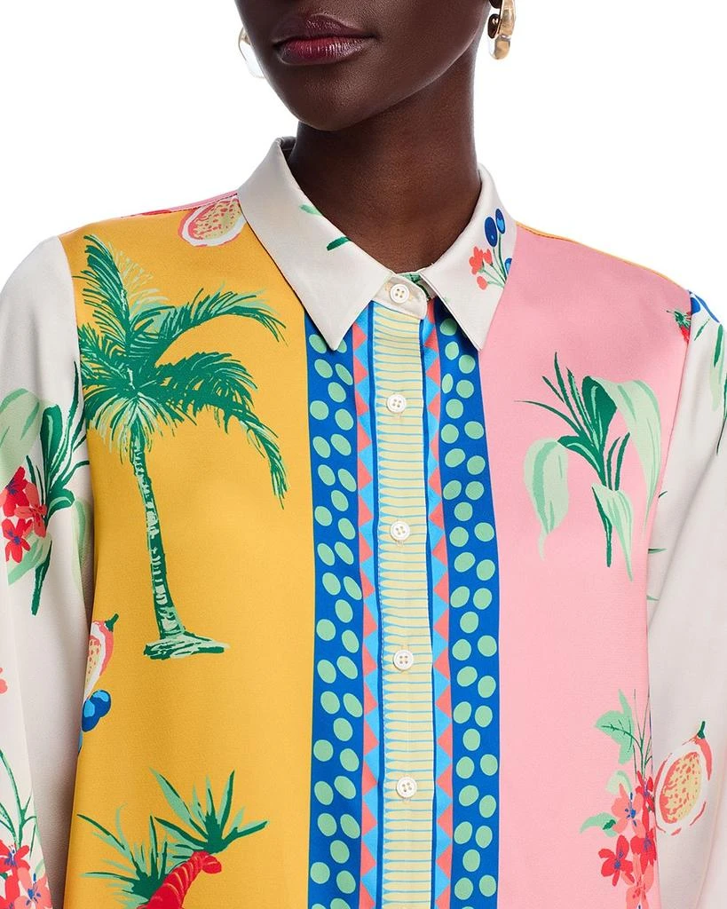 AQUA Printed Long Sleeve Blouse - Exclusive 4