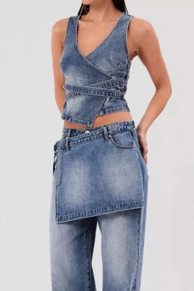 Abrand Jeans Abrand City Denim Wrap Top 2