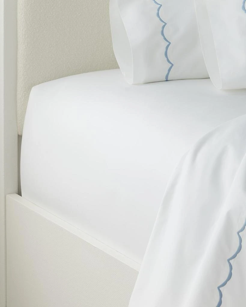 Matouk Scallop Embroidered 350 Thread Count Flat Sheet