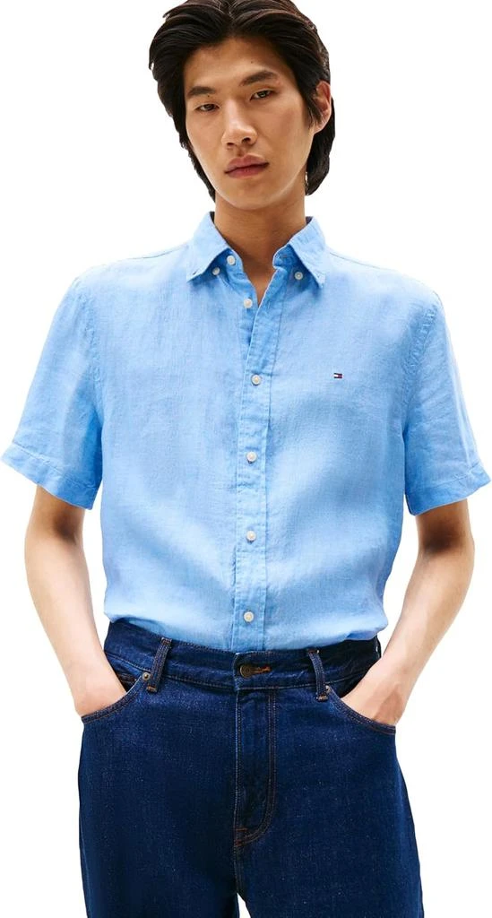Tommy Hilfiger Tommy Hilfiger Men's Short Sleeve Casual Linen Button Down Shirts in Regular Fit