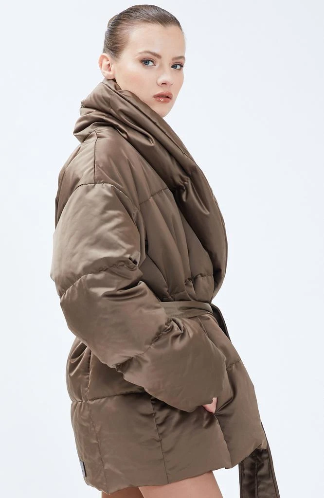 Nicole Benisti Womens Priscilla Satin Puffer Coat 3