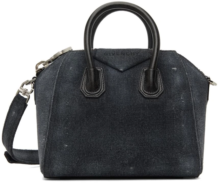Givenchy Black Mini Antigona Denim Top Handle Bag 1