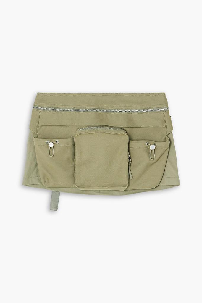 Dion Lee Belted cotton-blend canvas mini skirt