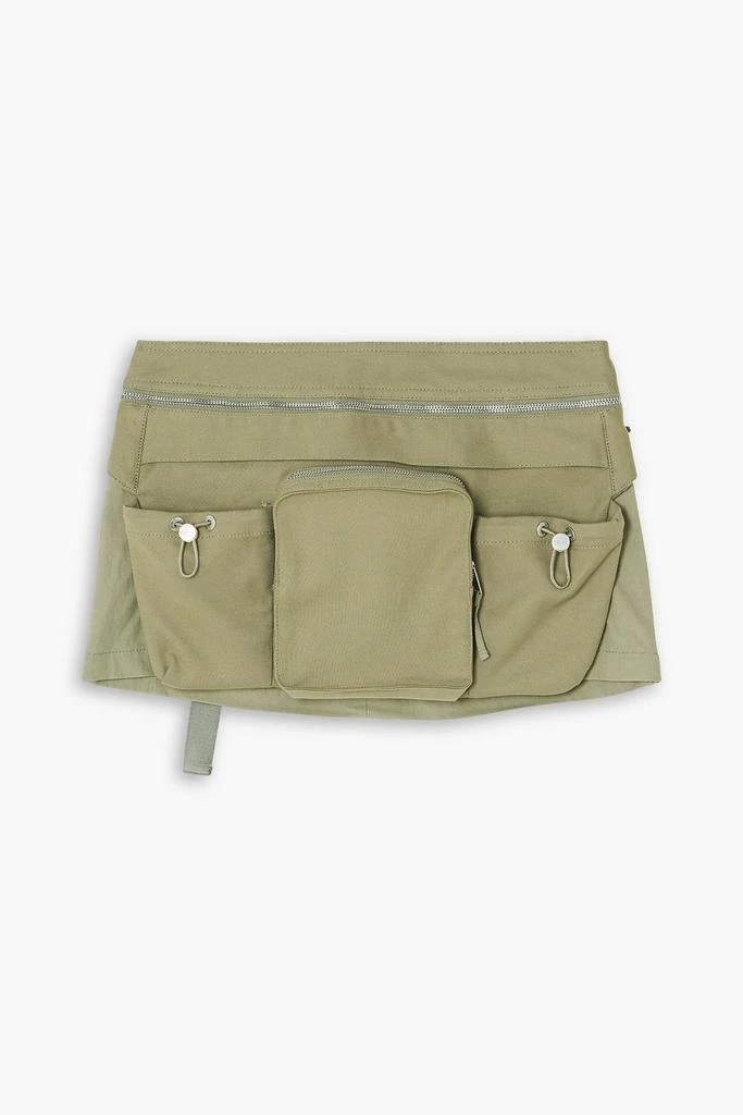 DION LEE Belted cotton-blend canvas mini skirt 1