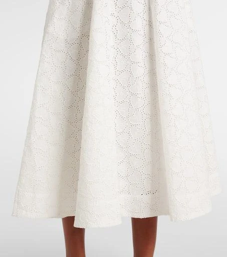 Zimmermann Crush Embroidered linen midi skirt 5