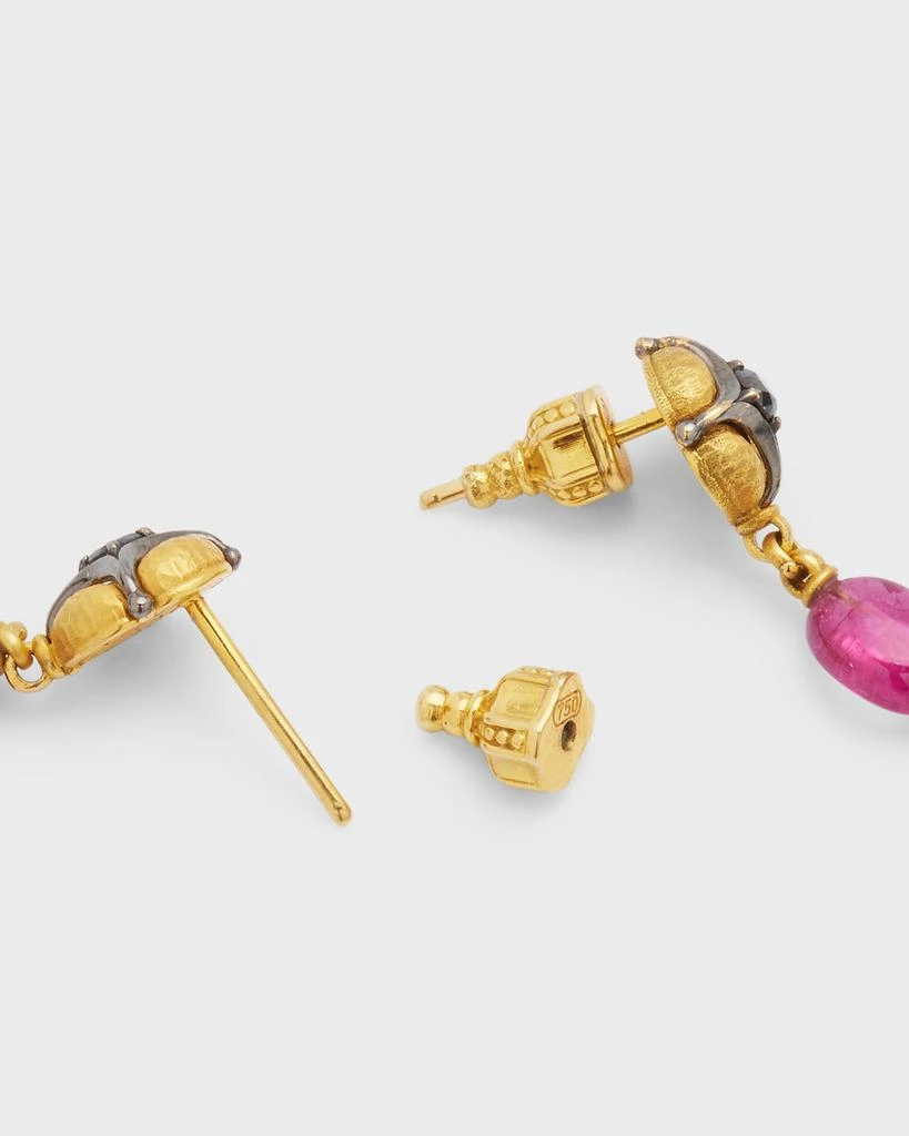 Konstantino 18K Gold Topaz and Tourmaline Drop Earrings 4