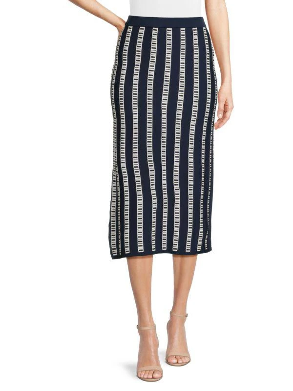 Tahari Textured Striped Pencil Skirt 1