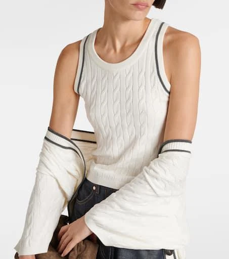 Brunello Cucinelli Cable-knit cotton top 5