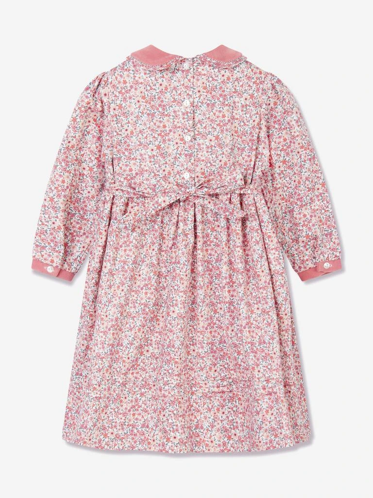 Sarah Louise Girls Floral Smocked Dress in Pink 2