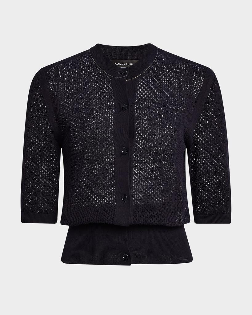 Fabiana Filippi Mesh-Knit Cotton Cardigan