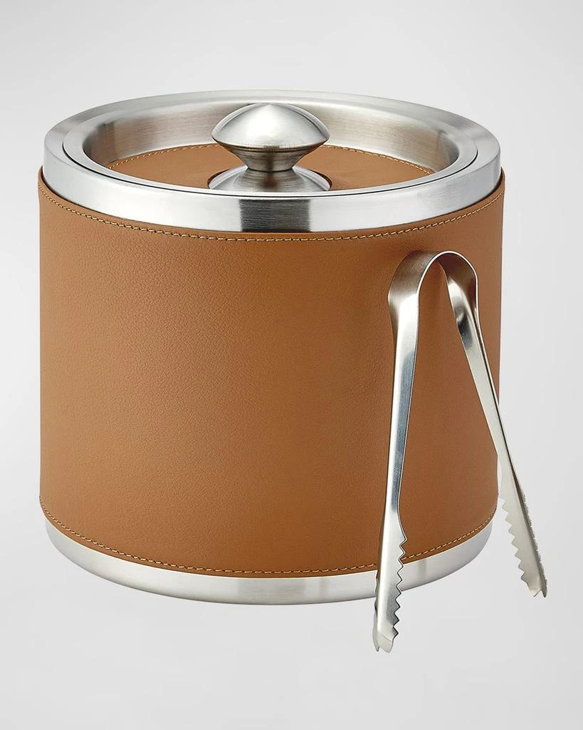 Graphic Image Leather Ice Bucket with Tongs 3