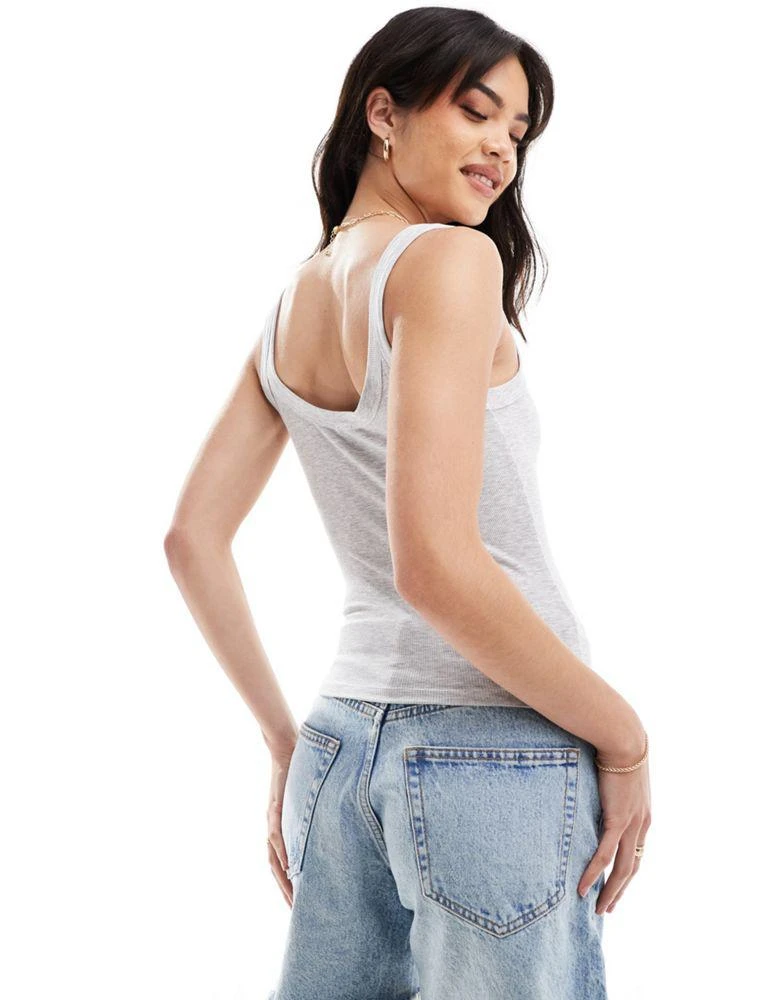 Cotton:On Cotton:On Staple rib double scoop tank in grey marle 4