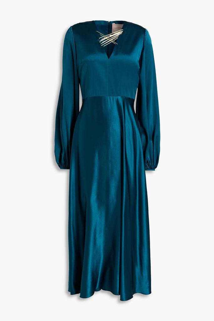 ROKSANDA Embellished silk-satin midi dress