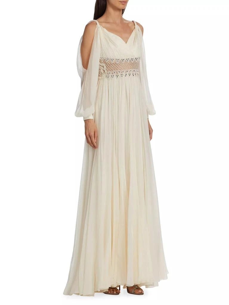 Zuhair Murad Beaded Silk Chiffon Cold-Shoulder Gown 4
