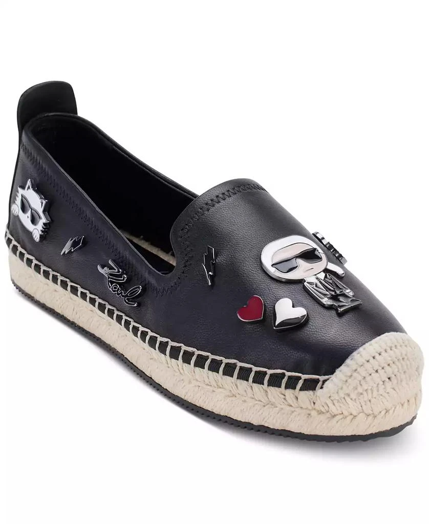 Karl Lagerfeld Paris Women's Michaela Embellished Slip-On Espadrille Flats 1