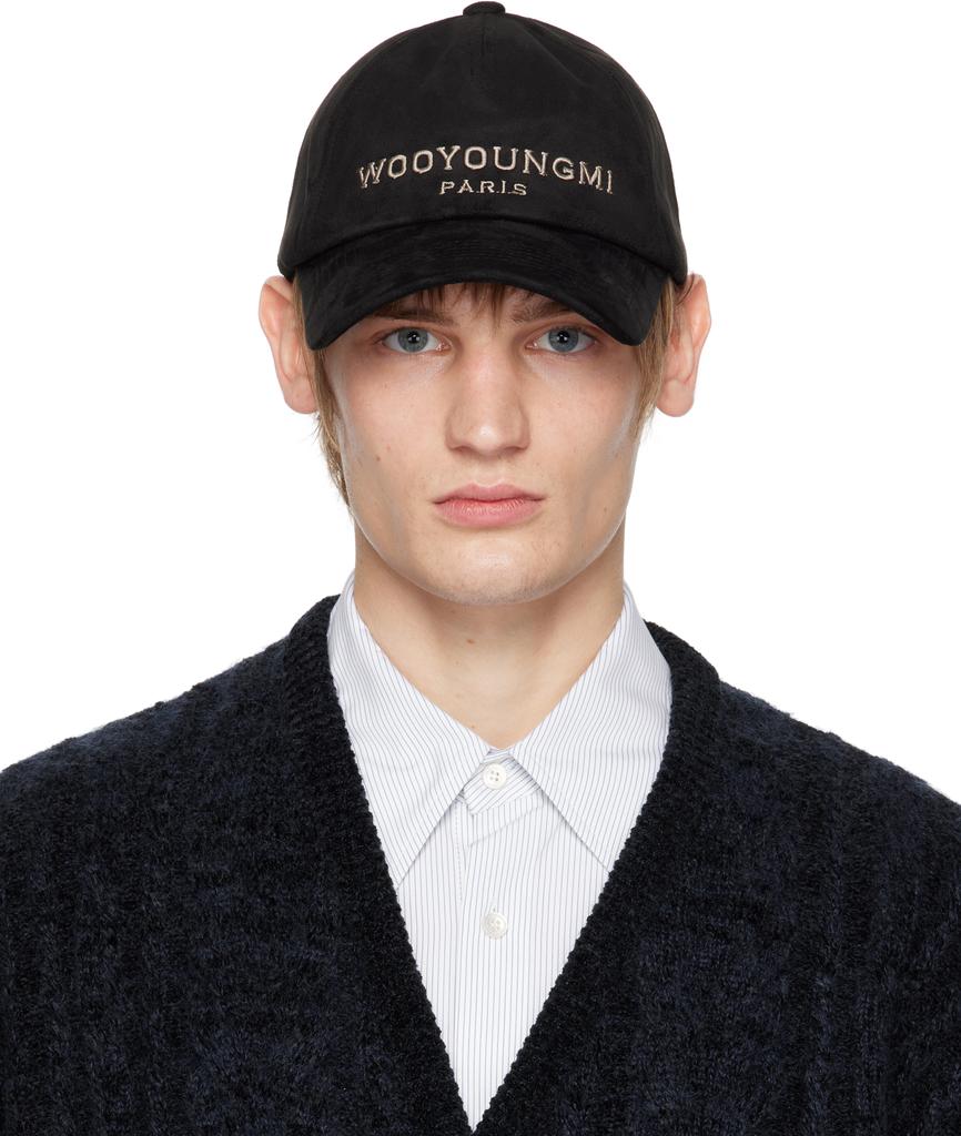 ハット Wooyoungmi Logo Ball Cap Black - 24SS WOOYOUNGMI Black Embroidered Ball Cap Wooyoungmi