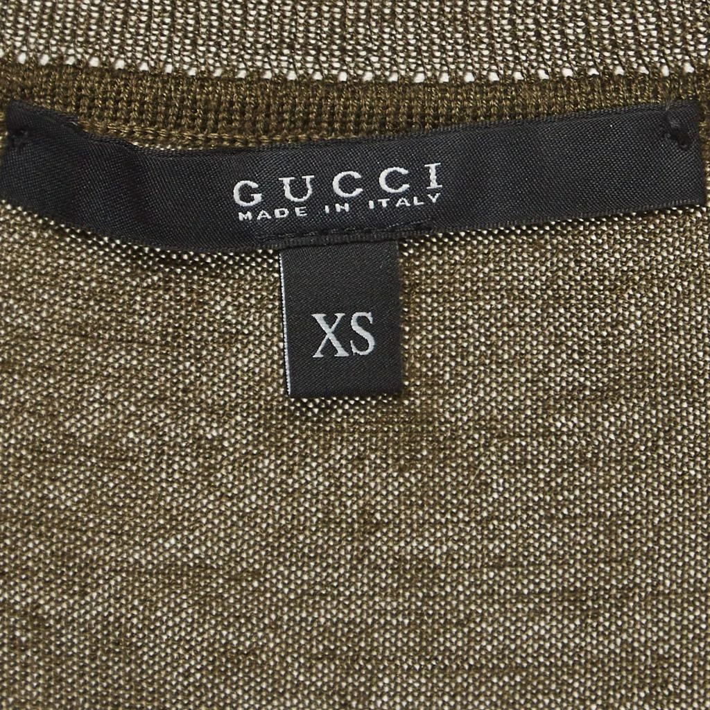Gucci Gucci Olive Green Knit Lace Trimmed Sleeveless Top XS 5