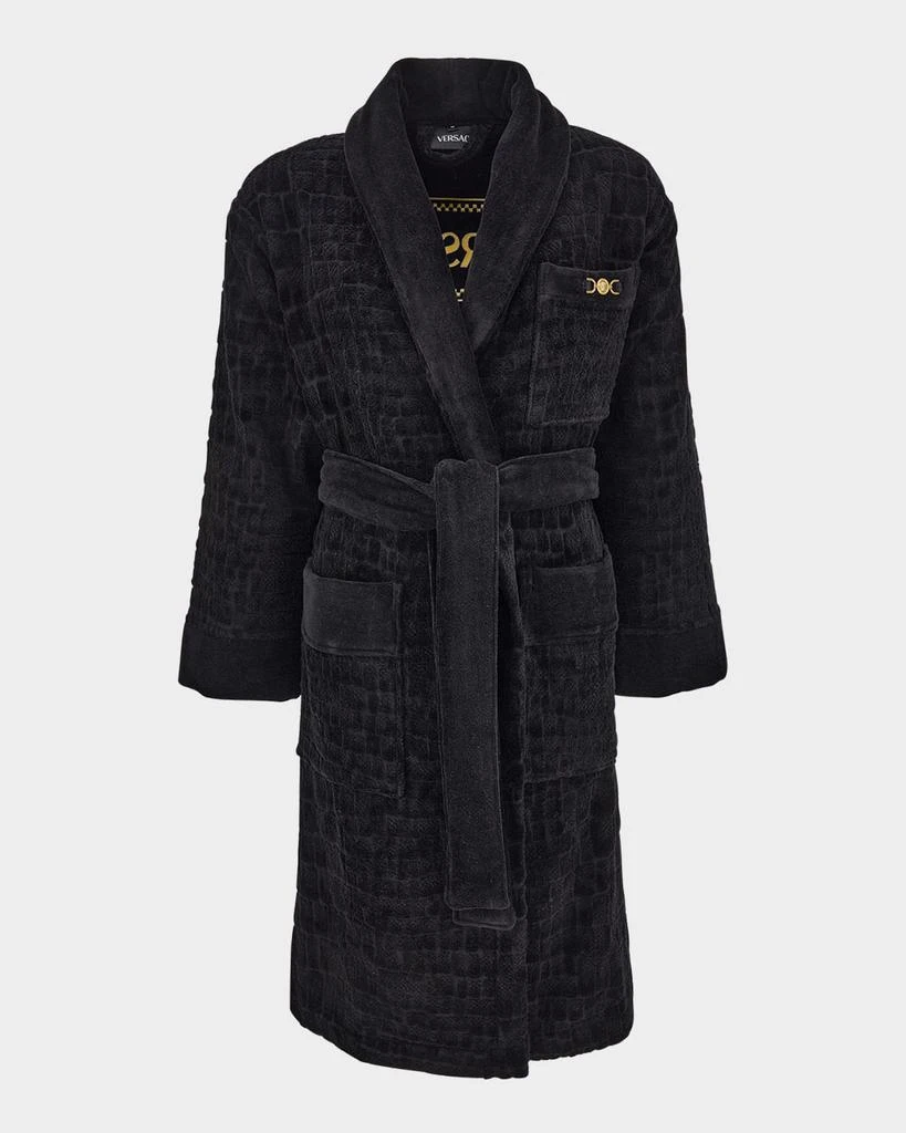 Versace Men
s Medusa 95 Jacquard Terry Cloth Crocodile Pattern Robe
