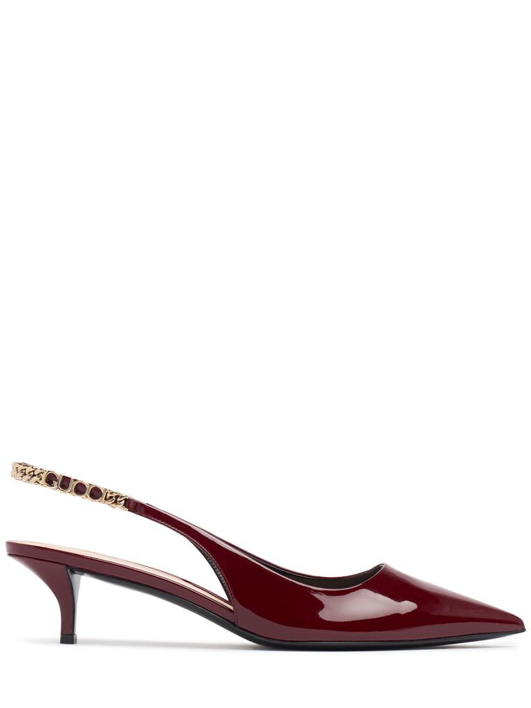 GUCCI 45mm Signoria Leather Slingback Pumps
