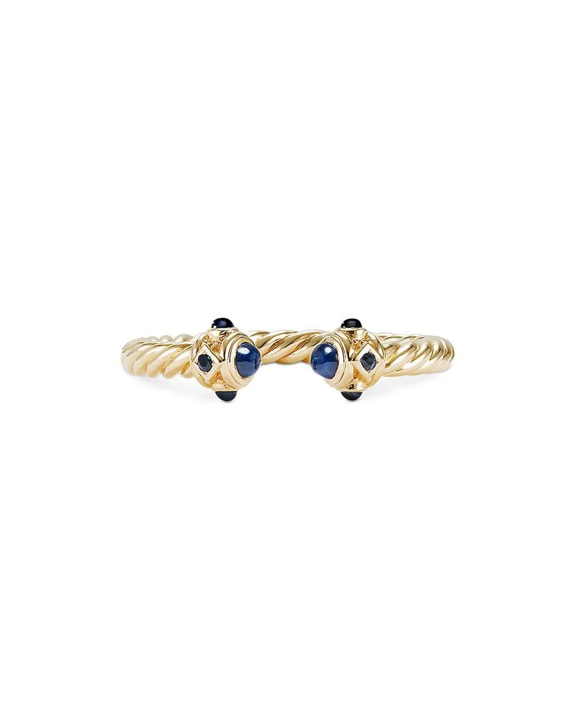David Yurman 18K Yellow Gold Renaissance Blue Sapphire Ring 4